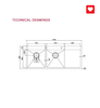 Chậu rửa bát 2 hố cân, có bàn chờ Paul Schmitt PA11648-T