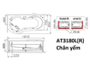 Bồn Tắm Chân Yếm 1.8M CAESAR AT3180L/R