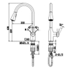 Vòi rửa bát dây rút JOMOO 33138-123-1B-Z nóng lạnh