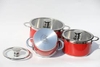 Bộ nồi inox Behome 3 chiếc BH3MD (Màu đỏ)