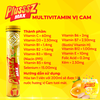 [COMBO 2 TUÝP x 20 VIÊN] Viên Sủi PLUSSSZ MAX MULTIVITAMIN VỊ CAM Không Đường - Hàng nhập khẩu