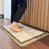 Thảm lau chân xuất Âu họa tiết hoa màu nâu (50x80cm)