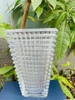 Bình hoa thủy tinh dáng loe (vân nổi ô vuông) KT 11x14x23cm GHA912