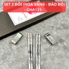 Set 2 đôi đũa inox kèm kê đũa hình hoa phong cách Nhật
