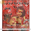 Khăn lót pháp khí chất liệu vải gấm thêu sư tử kích thước 36cm x 32cm