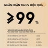 Khả năng chống nắng tốt, chống tia UV lên đến 99%