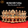 Bộ Bát Kiết Tường (Bát Đại Cát Tường - Tám Tướng Cát Tường) Bệ Sen Mạ Vàng Cao 16.5cm Bằng Đồng Nguyên Chất, Hoàn Thiện Thủ Công BBKT24