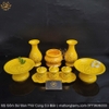 Bộ Gốm Sứ Ban Thờ Cúng Cơ Bản: Lư Hương, Bình Hoa, Đĩa Bồng, Chén Nước Màu Vàng chất lượng cao