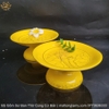 Bộ Gốm Sứ Ban Thờ Cúng Cơ Bản: Lư Hương, Bình Hoa, Đĩa Bồng, Chén Nước Màu Vàng tinh tế