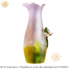 Bộ Lưu Ly Cao Cấp Bàn Thờ Cúng Cơ Bản: Lư Hương, Bình Hoa, Đĩa Bồng, Chén Nước Màu Xanh Lá Pha Hồng