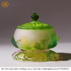 Bộ Lưu Ly Cao Cấp Bàn Thờ Cúng Cơ Bản: Lư Hương, Bình Hoa, Đĩa Bồng, Chén Nước Màu Xanh Lá