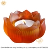 Đế nến/Chân Nến Bằng Lưu Ly Cao Cấp Hình Bông Sen