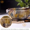 Chậu Phong Thủy Trang Trí Nhà Cửa Thiết Kế Họa Tiết Cá Vàng Bơi Xung Quanh Cát Tường Bằng Lưu Ly quà tặng tinh tế quà tặng cao cấp