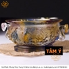 Chậu Phong Thủy Trang Trí Nhà Cửa Thiết Kế Họa Tiết Cá Vàng Bơi Xung Quanh Cát Tường Bằng Lưu Ly mạnh khỏe phúc lộc trường thọ hạnh phúc