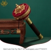 |Lõi Giấy| Kinh Luân Cầm Tay Bằng Đồng Bọc Da Thật Màu Đỏ, Cán Bằng Gỗ Quý KLCT04 chất lượng tốt