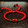 Vòng tay chỉ đỏ tỳ hưu, hồ lô bằng chu sa tự nhiên chiêu tài lộc, may mắn, bình an, vòng tay phong thủy tết thủ công