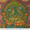 Cuộn Tranh ThangKa Phật Tara Xanh Lục Độ Phật Mẫu Bằng Vải Gấm Cao Cấp, quà tặng quà tân gia quà tặng phong thủy