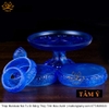 Tháp Madala - Núi Tu Di, Bằng Thủy Tinh Cao Cấp Màu Xanh Dương, cát tường vật phẩm phong thủy như ý