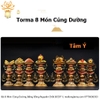 |Cao 22cm| Torma Tám Món Cúng Dường Bằng Đồng Nguyên Chất, Bệ Sen, Mạ Vàng Và Sơn Nhiều Màu BCD11 siêu bền