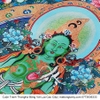 Cuộn Tranh ThangKa Phật Tara Xanh Lục Độ Phật Mẫu Bằng Vải Gấm Cao Cấp, cát tường vật phẩm phong thủy như ý