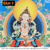 Cuộn Tranh ThangKa Ngài Kim Cang Tát Đỏa (Vajrasattva) Bằng Vải Gấm Cao Cấp, cát tường vật phẩm phong thủy như ý