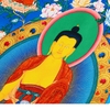 Cuộn Tranh ThangKa Phật Thích Ca Bằng Vải Gấm Cao Cấp, quà tặng sếp quà mừng thọ