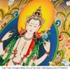 Cuộn Tranh ThangKa Ngài Quan Âm Tứ Thủ Bằng Vải Gấm Cao Cấp, quà tặng quà tân gia quà tặng phong thủy