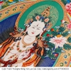 Cuộn Tranh ThangKa Phật Tara Trắng Bằng Vải Gấm Cao Cấp, quà tặng tinh tế quà tặng cao cấp