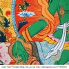 Cuộn Tranh ThangKa Phật Tara Xanh Lục Độ Phật Mẫu Bằng Vải Gấm Cao Cấp, quà tặng quà tân gia quà tặng phong thủy
