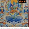 Cuộn Tranh ThangKa Phật Tara Xanh Lục Độ Phật Mẫu Bằng Vải Gấm Cao Cấp, Kiểu 8, TCT85