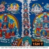 Cuộn Tranh ThangKa Ngài Kim Cang Tát Đỏa (Vajrasattva) Bằng Vải Gấm Cao Cấp, vật phẩm phong thủy may mắn vật phẩm phong thủy