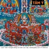 Cuộn Tranh ThangKa Ngài Kim Cang Tát Đỏa (Vajrasattva) Bằng Vải Gấm Cao Cấp, mạnh khỏe phúc lộc trường thọ hạnh phúc