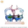 Bình - Ấm Nước Khắc Đôi Chim Uyên Ương Bằng Lưu Ly vật phẩm phong thủy cầu tài lộc vật phẩm phong thủy chiêu tài