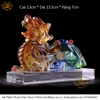 Tượng Kỳ Lân Màu Ngũ Sắc Và Hổ Phách Bằng Lưu Ly cát tường vật phẩm phong thủy như ý