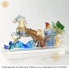 Ngựa Kéo Xe Vàng Trang Trí Nhà Cửa - Vật Phẩm Phong Thủy Bằng Lưu Ly quà tặng sếp quà mừng thọ