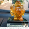 Tượng Bồ Tát Di Lặc Mini Bằng Lưu Ly cát tường vật phẩm phong thủy như ý
