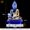 |Cao 12.5cm và 20.5cm| Bộ 7 Màu Tượng Phật Dược Sư (Dáng Ngồi) Bằng Lưu Ly Cao Cấp Mạ Vàng Thiết Kế Sang Trọng TP257(2)