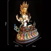 |Cao 50cm| Tượng Phật Quan Âm Tứ Thủ (Sơn Nhiều Màu) Bằng Đồng Nguyên Chất TP60