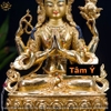 |Cao 36cm| Tượng Phật Quan Âm Tứ Thủ Bằng Đồng Nguyên Chất, Thiết Kế Sang Trọng TP102 xịn