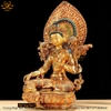 |Cao 45cm| Tượng Tara Xanh Bằng Đồng Nguyên Chất, Dát Vàng 24K TP24 chất lượng tốt