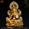|Cao 45cm| Tượng Phật Tara Xanh Bằng Đồng Nguyên Chất Dát Vàng 24K TP21 cao cấp