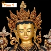|Cao 46.5cm| Tượng Phật Tara Xanh Bằng Đồng Nguyên Chất Sơn Nâu Vàng Sang Trọng TP80 tinh xảo sắc nét