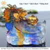 Tượng Trang Trí Nhà Cửa Hình Kỳ Lân Cõng Thỏi Vàng Bằng Lưu Ly Cao Cấp DTT307
