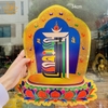 Miếng Dán (COMBO 5 TẤM) Decal Thời Luân Kim Cang Kalachakra Kiểu 2 Mật Tông Tâm Ý