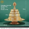 Tháp Madala - Núi Tu Di Bằng Đồng Nguyên Chất Mạ Bạc Và Vàng Sang Trọng TMDL017