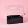 Set 10 hộp mica 2 ngăn có quai xách kèm đế (đk khay đựng bánh 16cm, đk khay hoa 8cm)-MÀU ĐEN.