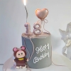 Tượng nhựa cao su mềm- BABY THREE dáng đứng (tai gấu) (màu ngẫu nhiên).