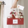 Set 10 hộp mica 2 ngăn có quai xách kèm đế (đk khay đựng bánh 16cm, đk khay hoa 8cm)-MÀU ĐỎ.