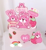 Combo 2 set giấy - gấu dâu (lotso) mẫu mới có chữ 100% kute.