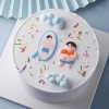 Tượng đàn ông béo soi gương và gương.